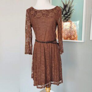 Boho Tan Lace Dress